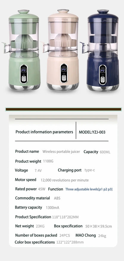 Portable 600ml Citrus USB Juicer